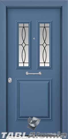 Θωρακισμένη πόρτα με τζάμι Θ-3160