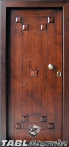 θωρακισμένη πόρτα με χειροποίητη επένδυση ξύλου ΘΠ-500