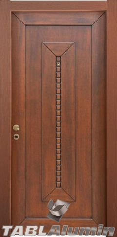 θωρακισμένη πόρτα με χειροποίητη επένδυση ξύλου ΘΠ-503