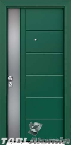 Θωρακισμένη πόρτα με πρεσσαριστή επένδυση αλουμινίου Θ-420