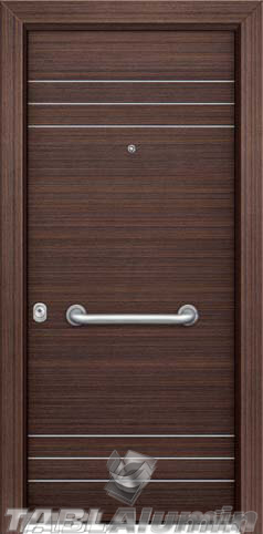 θωρακισμένη πόρτα με οριζόντιες inox ράβδοι ΘΠ-115